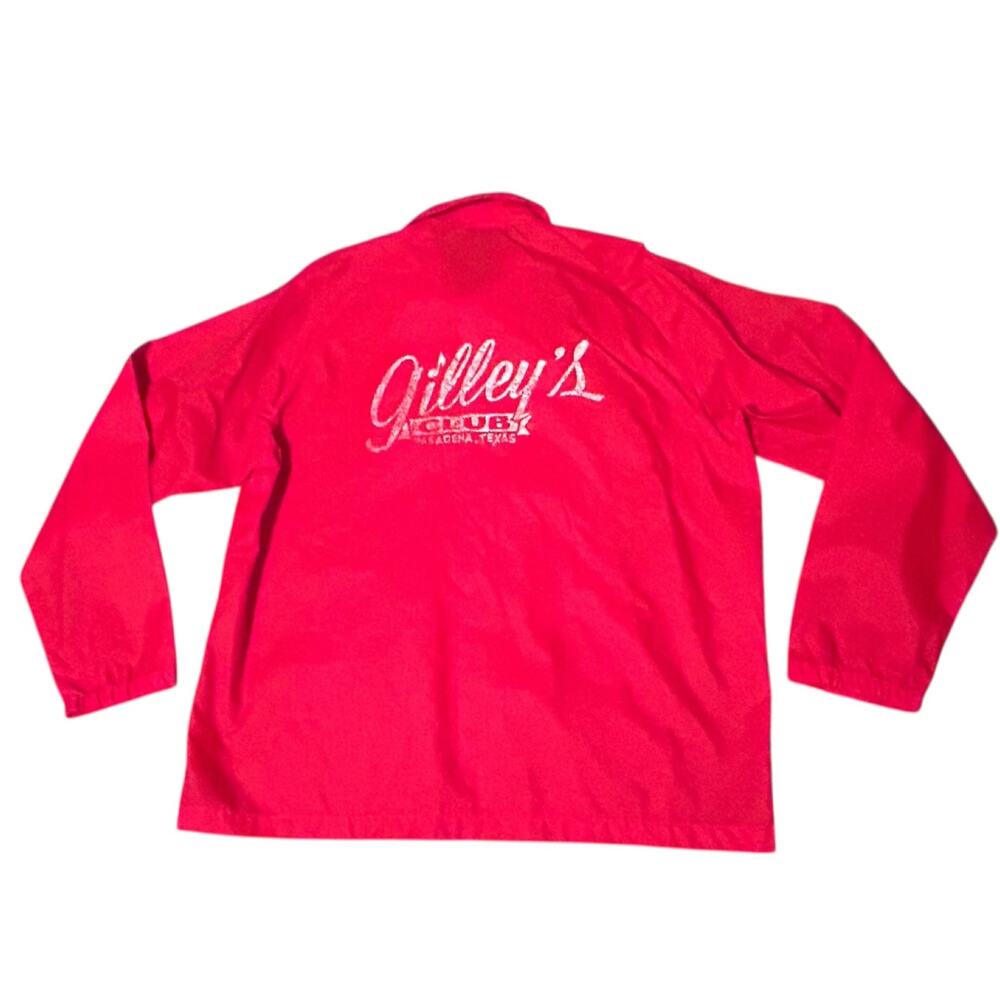 Vintage 1980s Gilley’s Club Jacket 80s Red Windbreaker / Mens Large ^